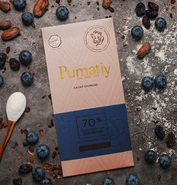 Chocolate Pumatiy 70% Cacao con Arándanos