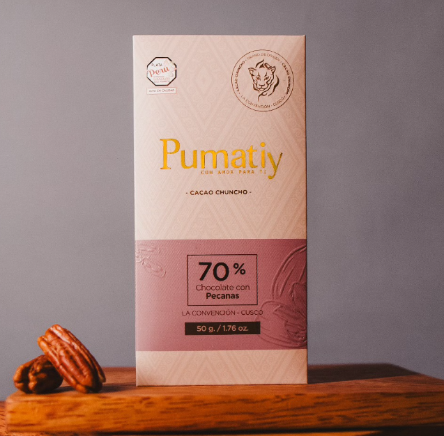 Chocolate Pumatiy 70% Cacao con Pecanas
