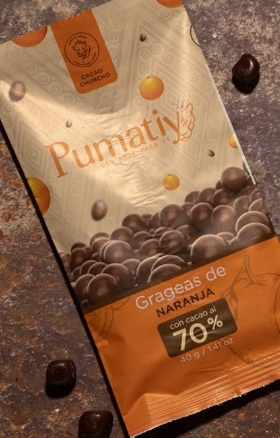 Grageas Pumatiy de Naranja con 70% Cacao