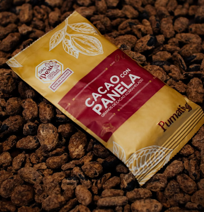 Granos de Cacao Chuncho Acaramelado con Panela