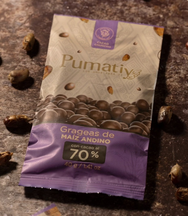 Grageas Pumatiy de Maíz Andino con 70% Cacao