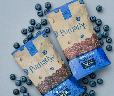Grageas Pumatiy de Arándanos con 70% Cacao